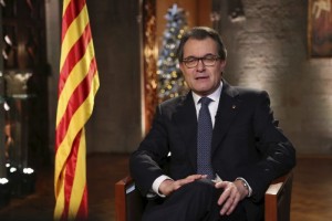 El president Mas durant el missatge